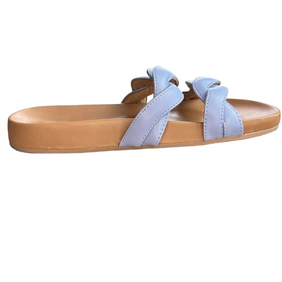 NWOB Madewell The Walker Slide-on Leather Sandal Serene Blue Size 7.5 ND961 - Picture 6 of 10